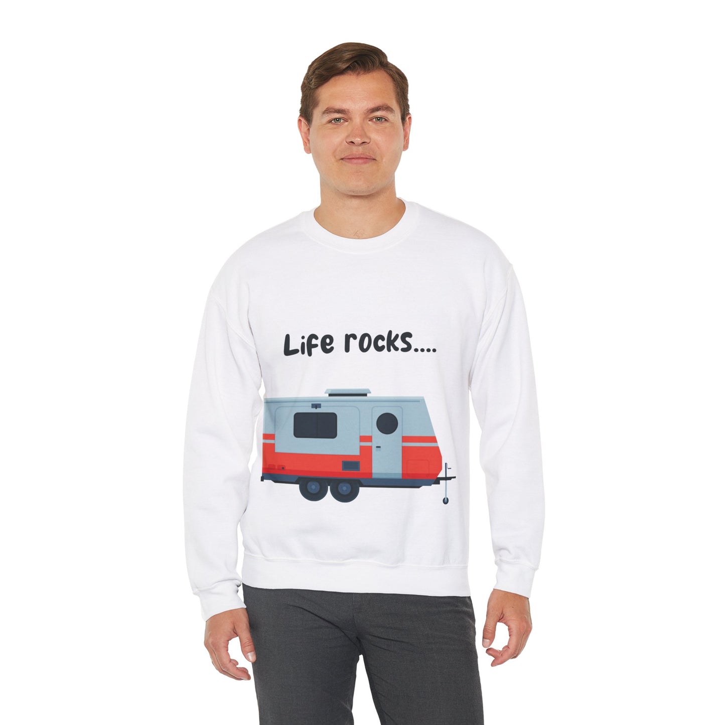 "Life Rocks" 2-Sided Graphic Heavy Blend™ Crewneck Sweatshirt