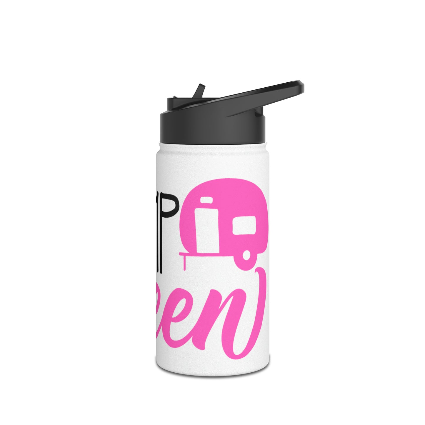 "Camp Queen" Stainless Steel Water Bottle - Pink