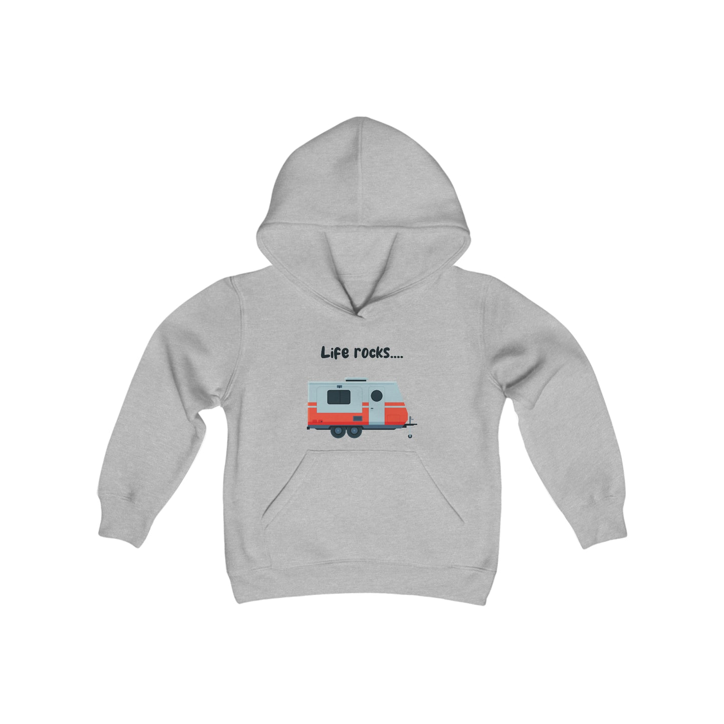 "Life Rocks" 2-Sided Graphic Youth Heavy Blend Hooded Sweatshirt