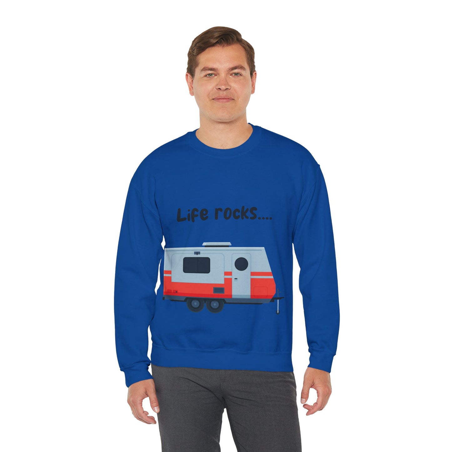 "Life Rocks" 2-Sided Graphic Heavy Blend™ Crewneck Sweatshirt