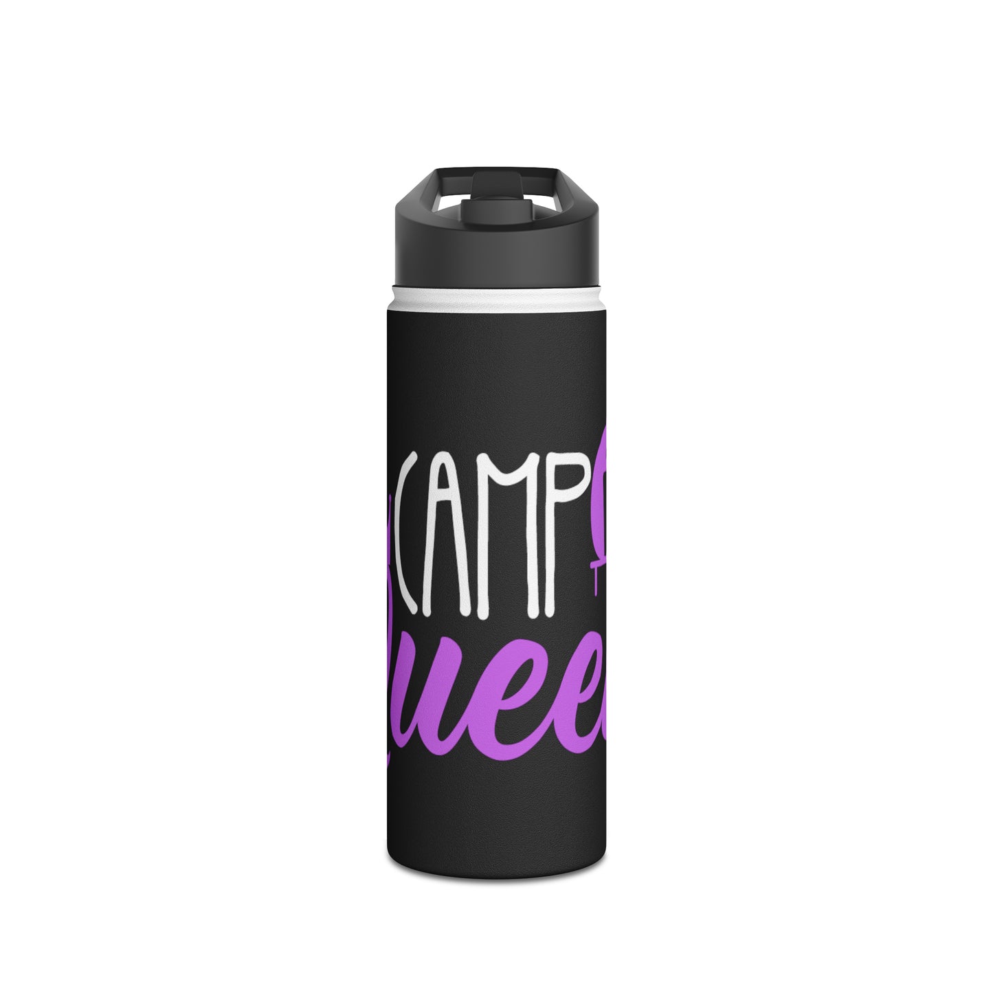 "Camp Queen" Stainless Steel Water Bottle - Purple