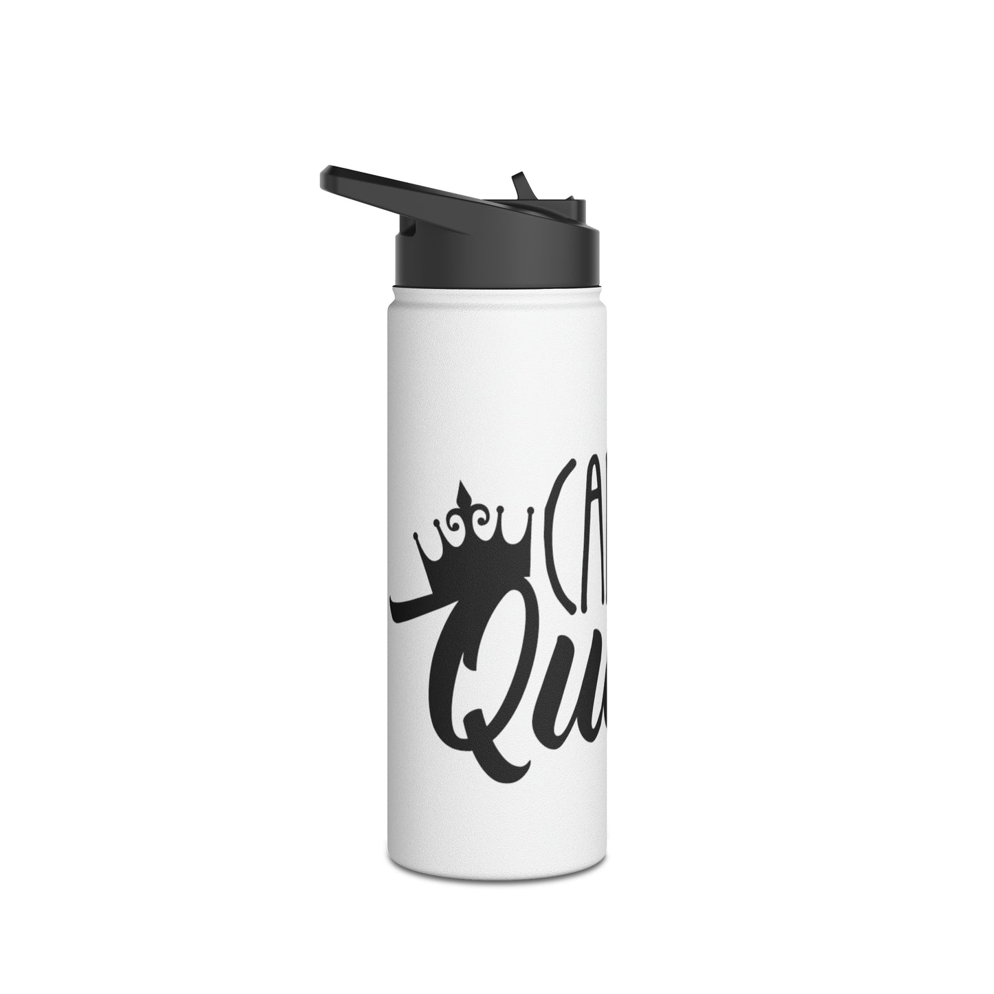 "Camp Queen" Stainless Steel Water Bottle - Black