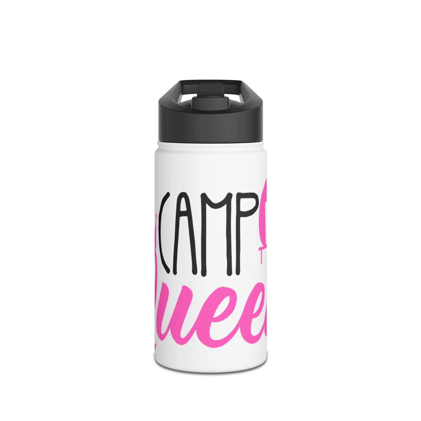 "Camp Queen" Stainless Steel Water Bottle - Pink