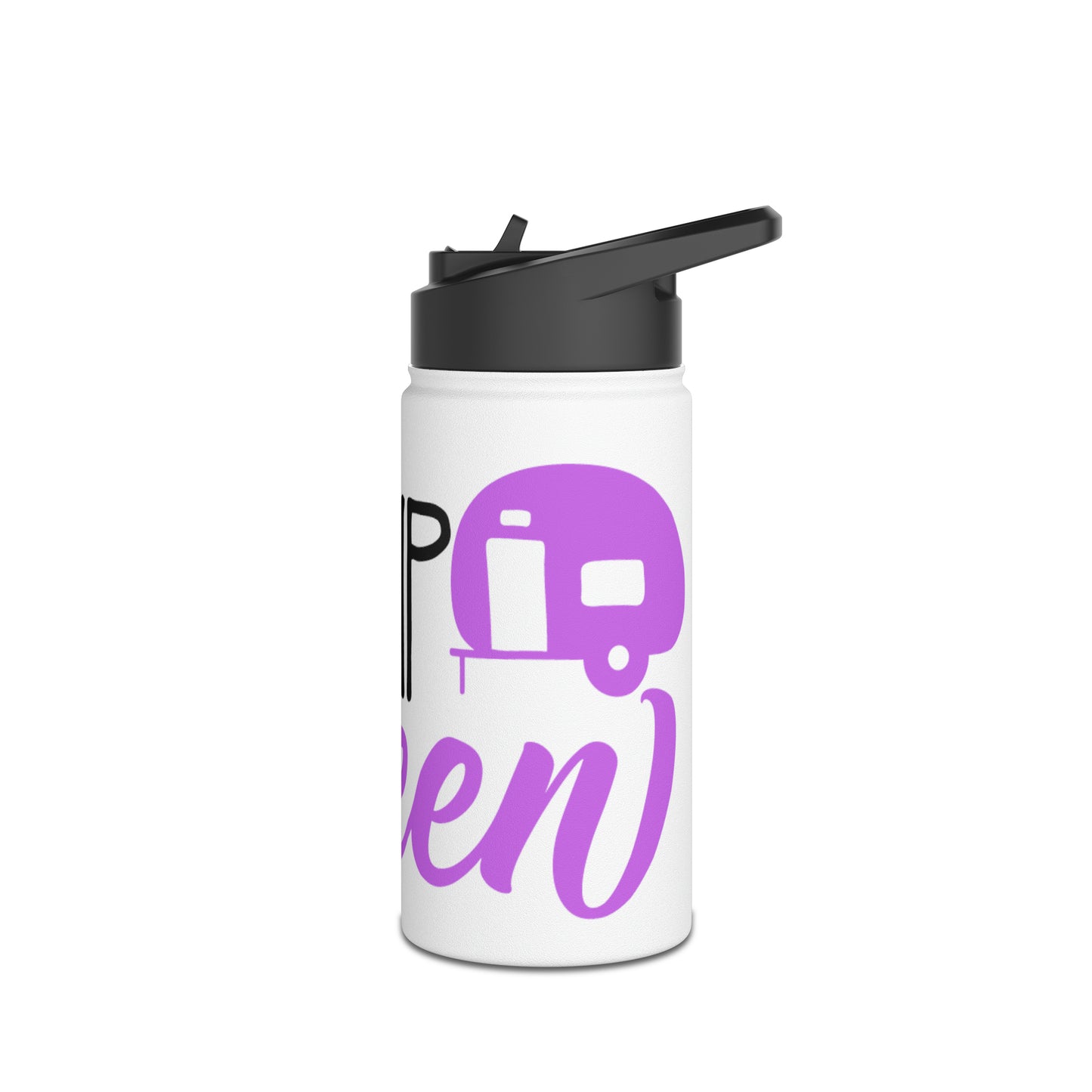 "Camp Queen" Stainless Steel Water Bottle - Purple