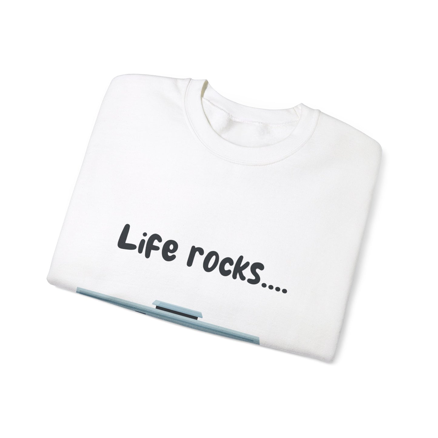 "Life Rocks" 2-Sided Graphic Heavy Blend™ Crewneck Sweatshirt