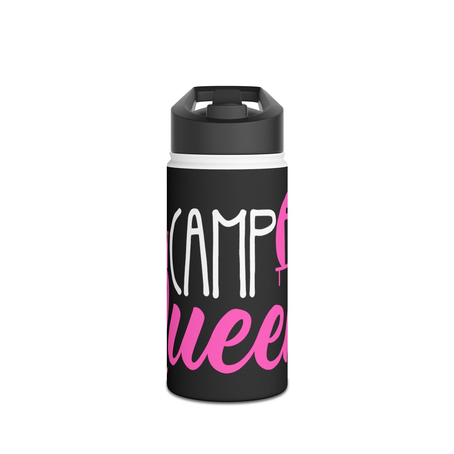 "Camp Queen" Stainless Steel Water Bottle - Pink
