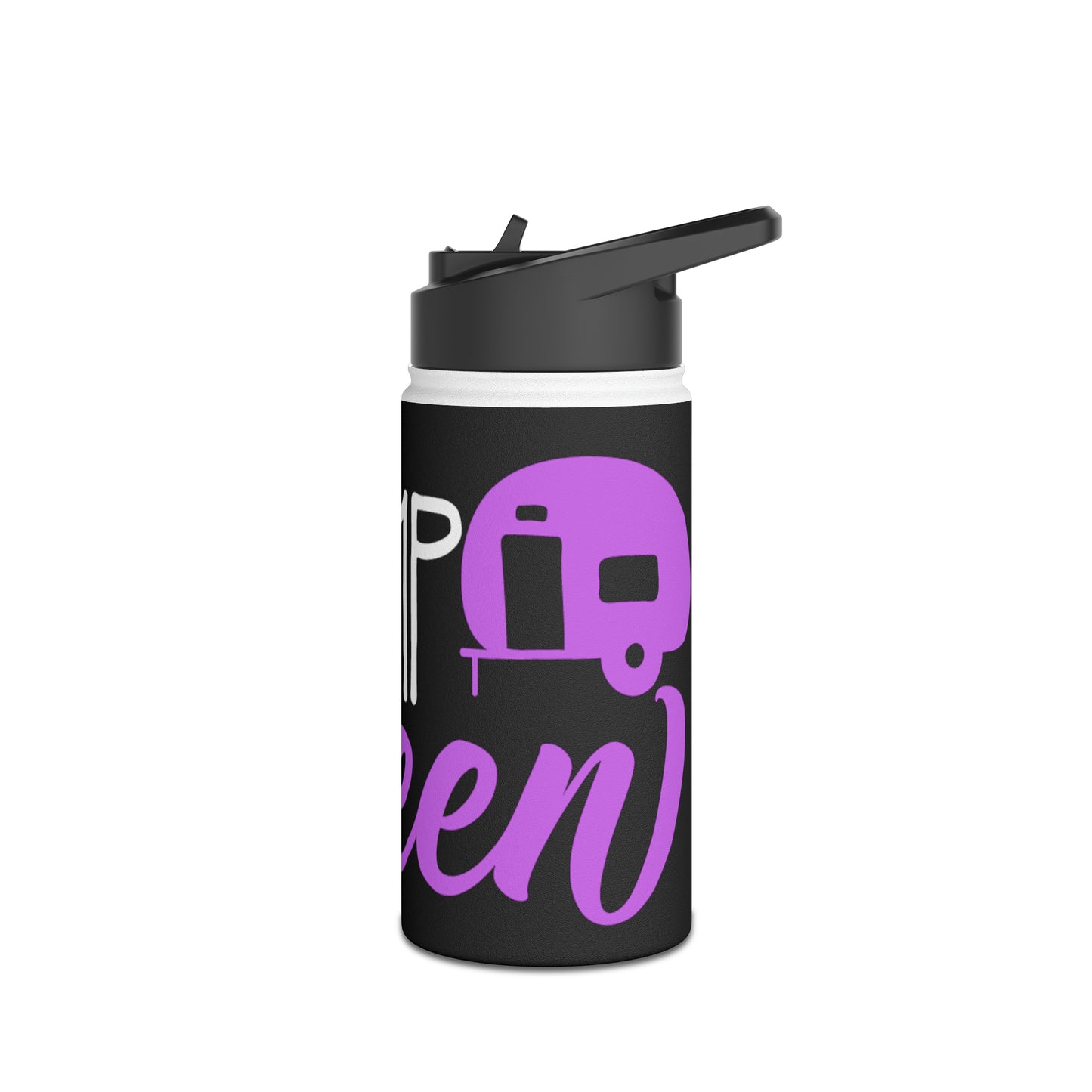 "Camp Queen" Stainless Steel Water Bottle - Purple