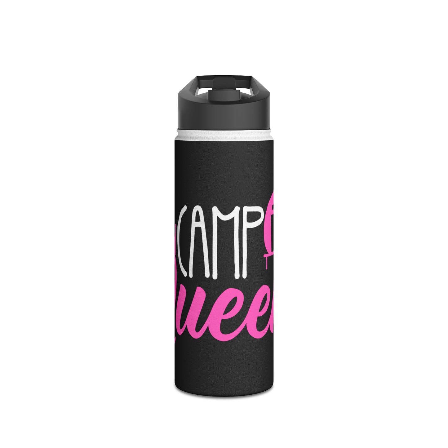 "Camp Queen" Stainless Steel Water Bottle - Pink