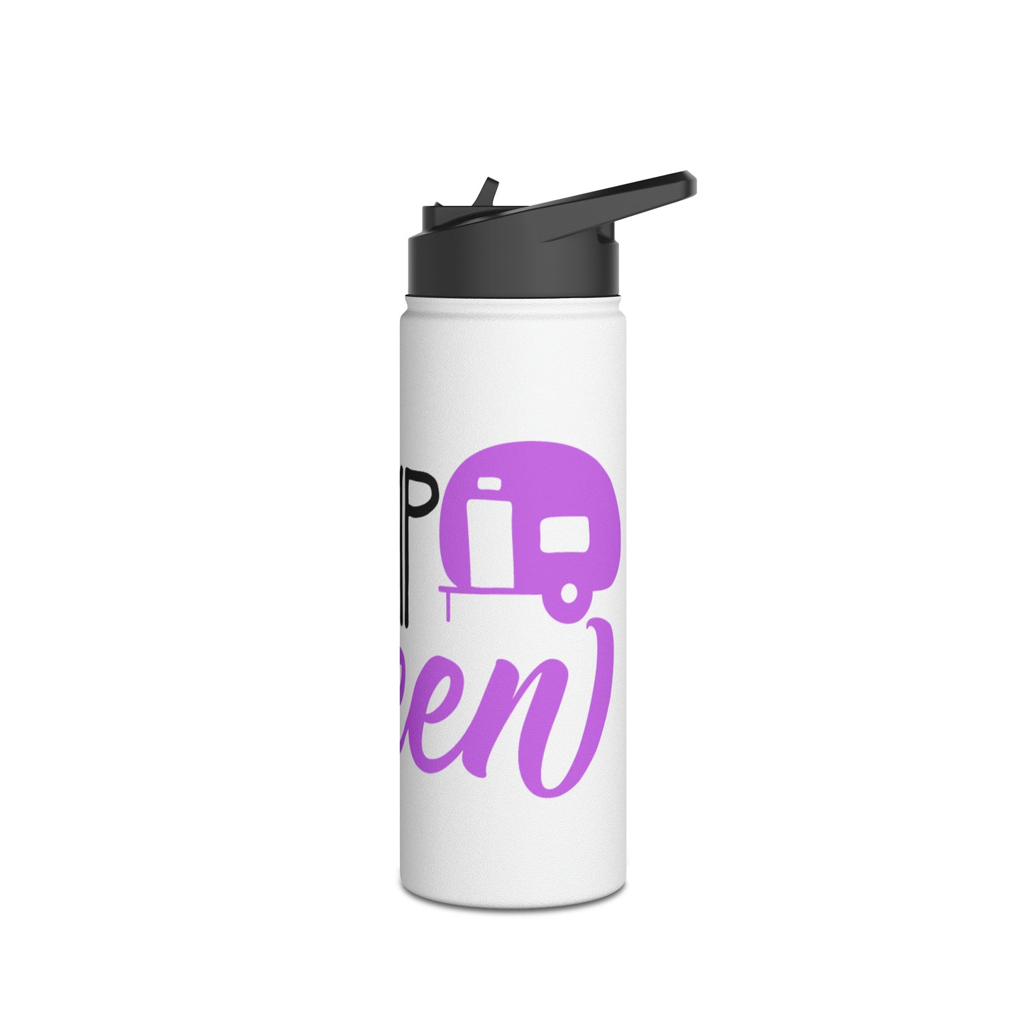 "Camp Queen" Stainless Steel Water Bottle - Purple