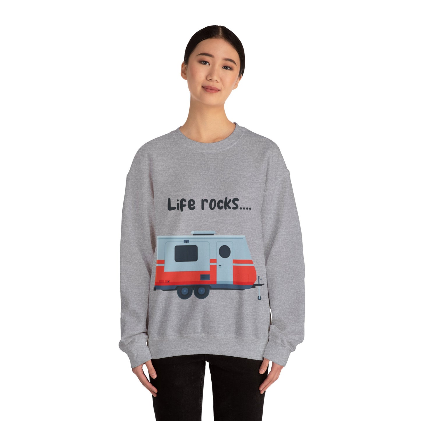 "Life Rocks" 2-Sided Graphic Heavy Blend™ Crewneck Sweatshirt