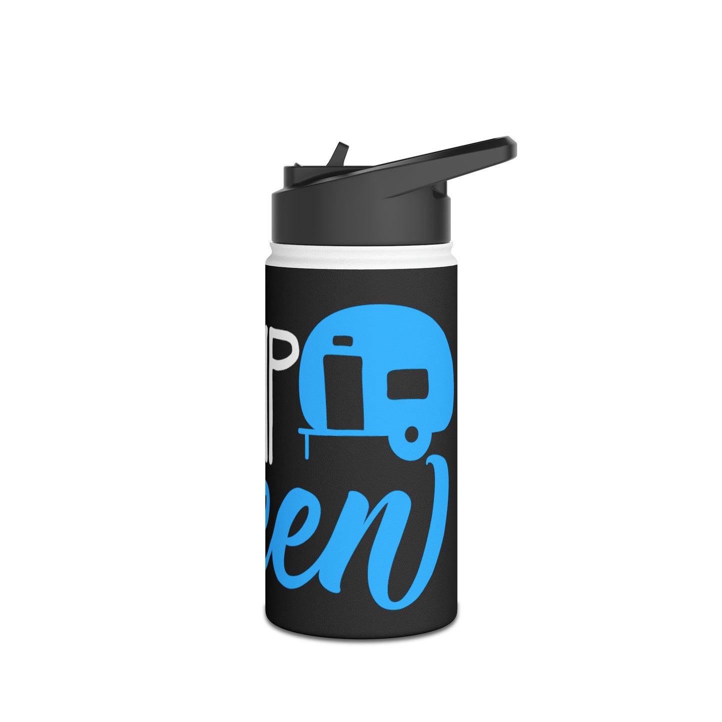 "Camp Queen" Stainless Steel Water Bottle - Blue
