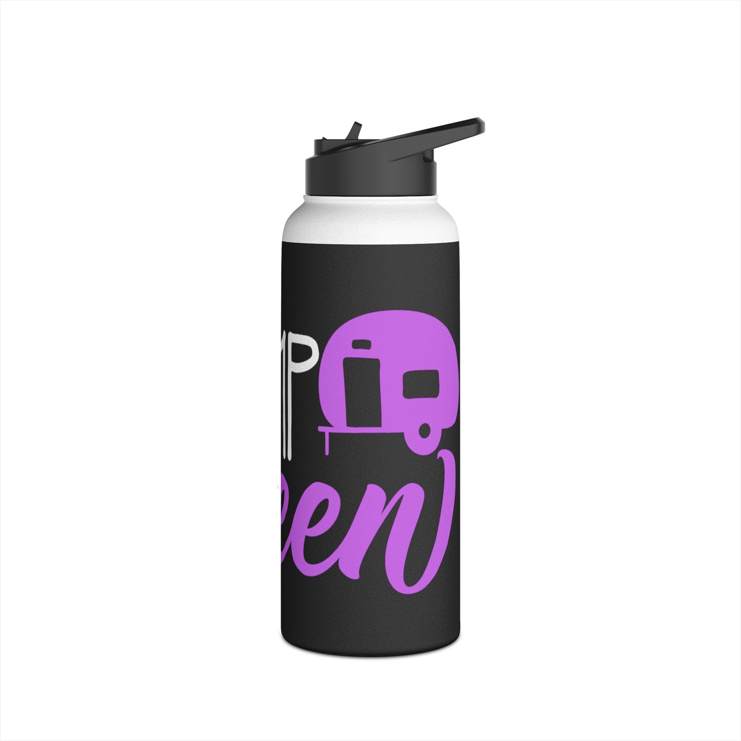 "Camp Queen" Stainless Steel Water Bottle - Purple