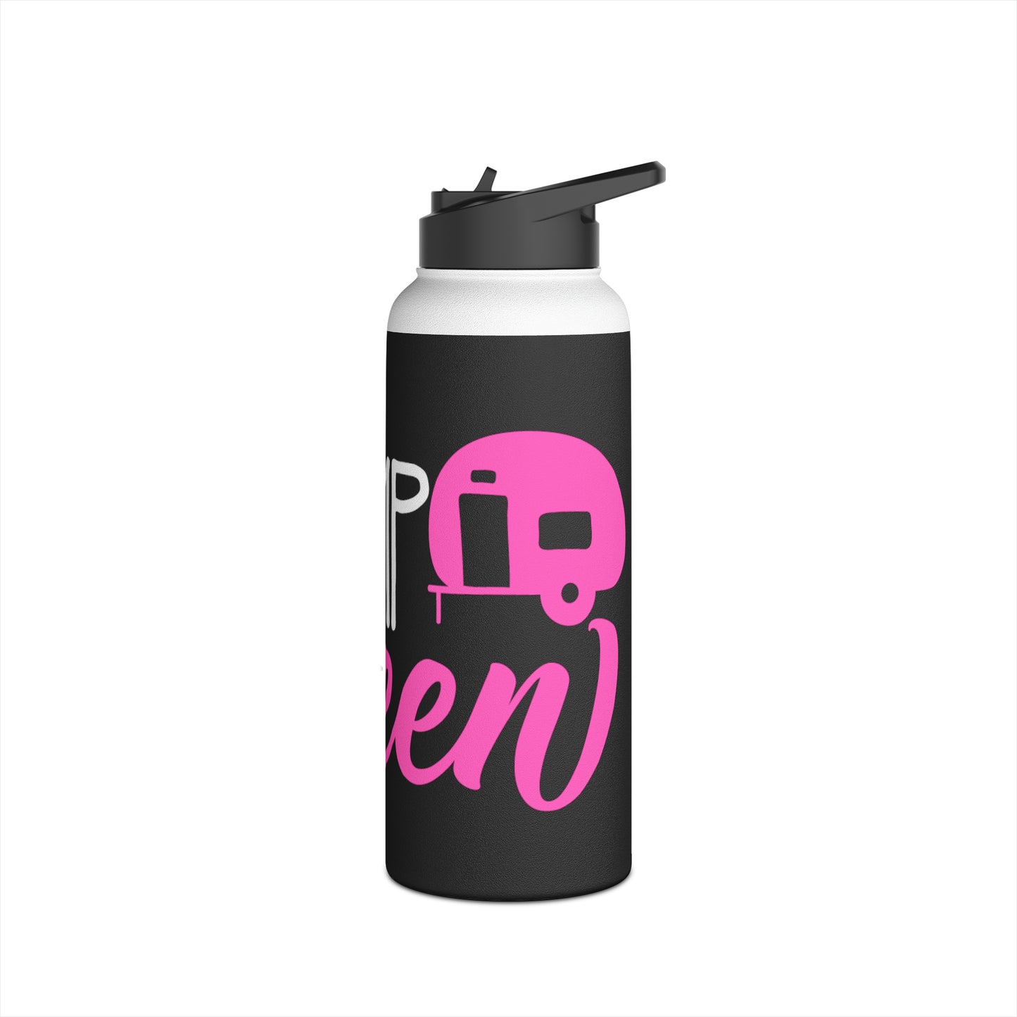 "Camp Queen" Stainless Steel Water Bottle - Pink