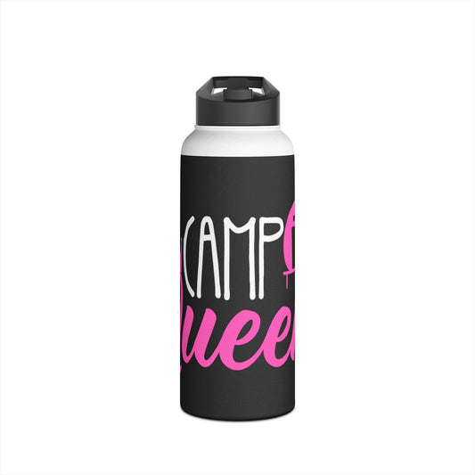 "Camp Queen" Stainless Steel Water Bottle - Pink