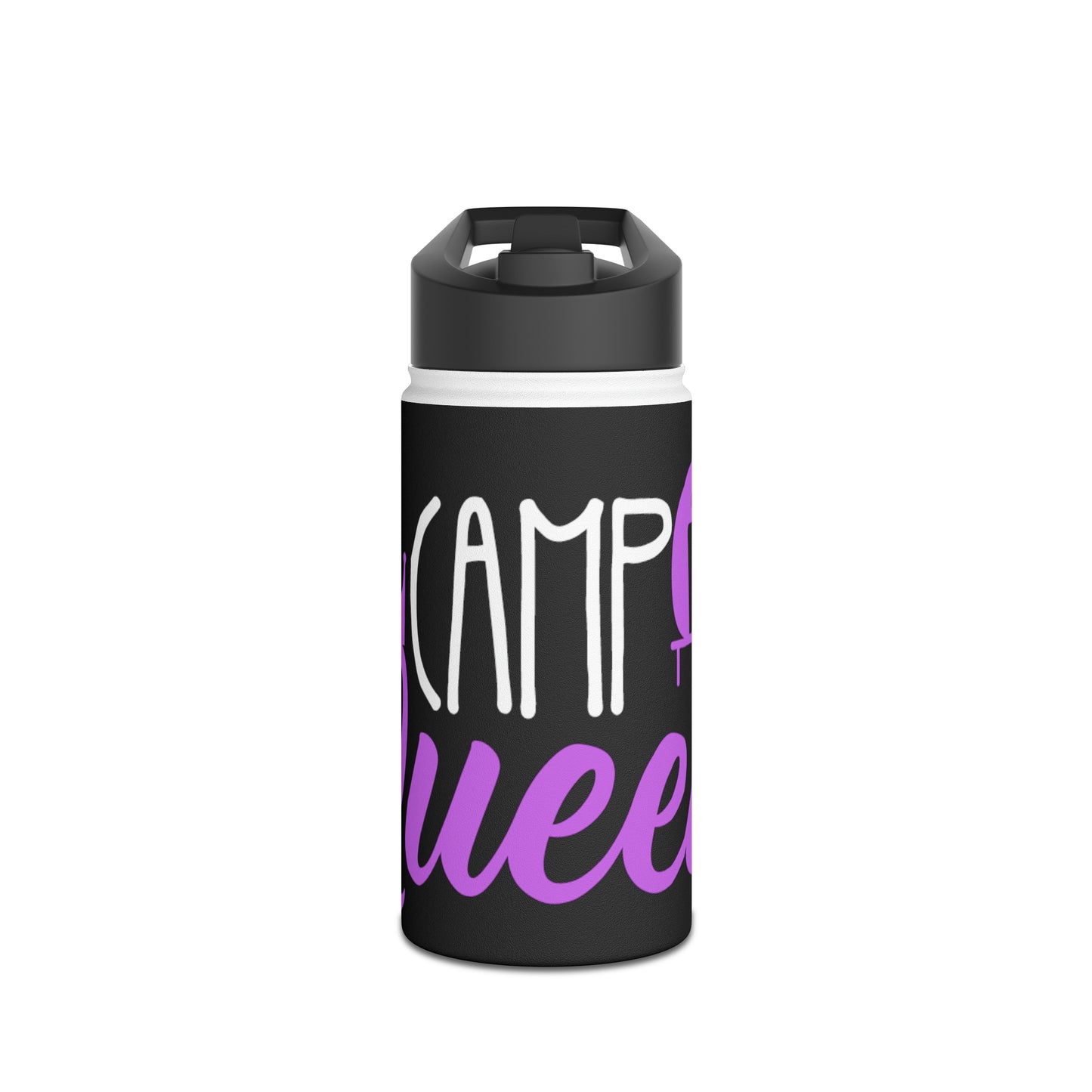 "Camp Queen" Stainless Steel Water Bottle - Purple