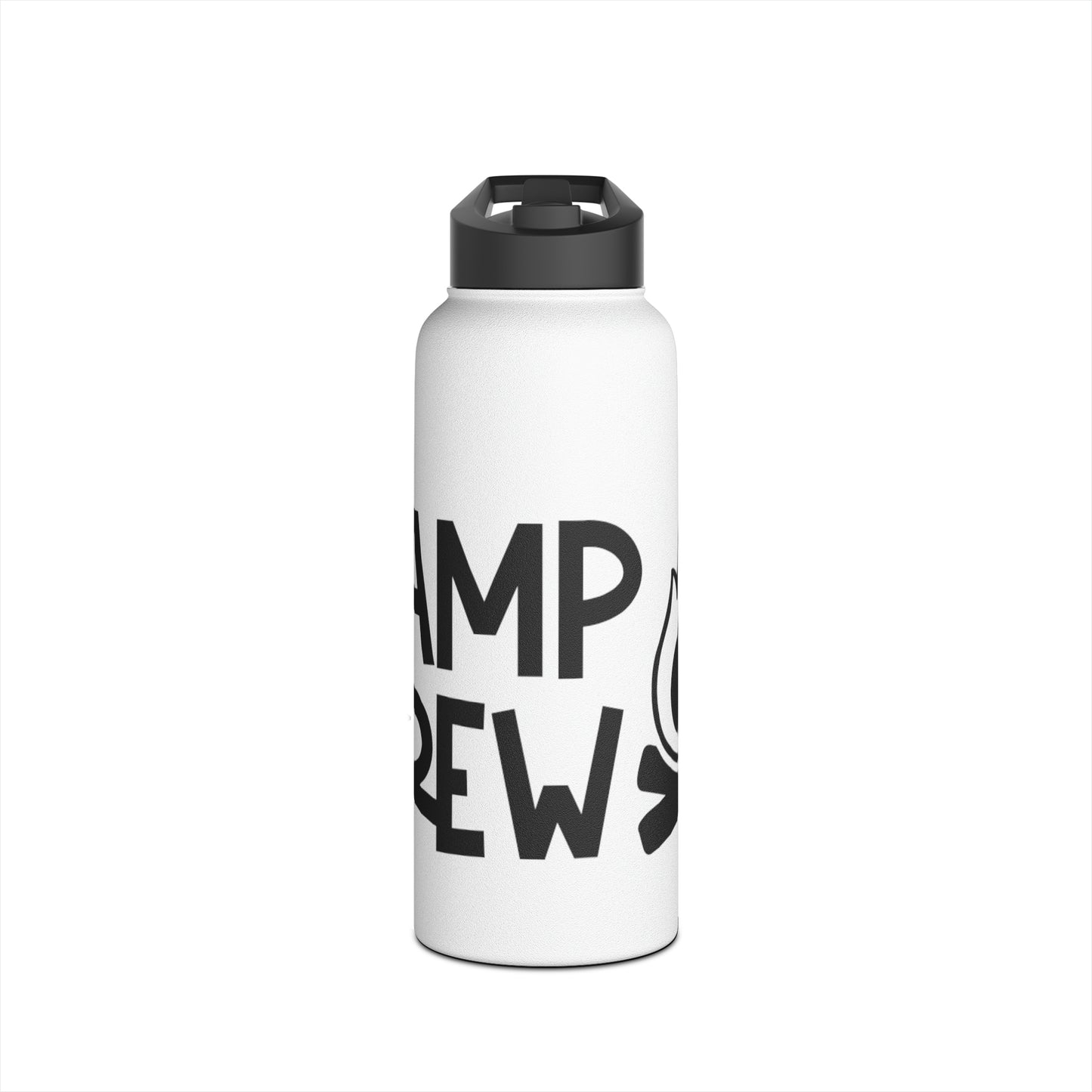 "Camp Crew" Stainless Steel Water Bottle - Black