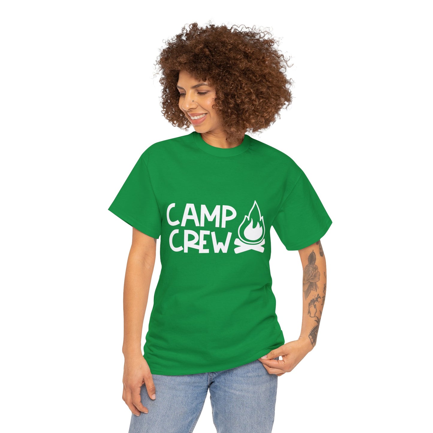 "Camp Crew" Adult Heavy Cotton Tee - White