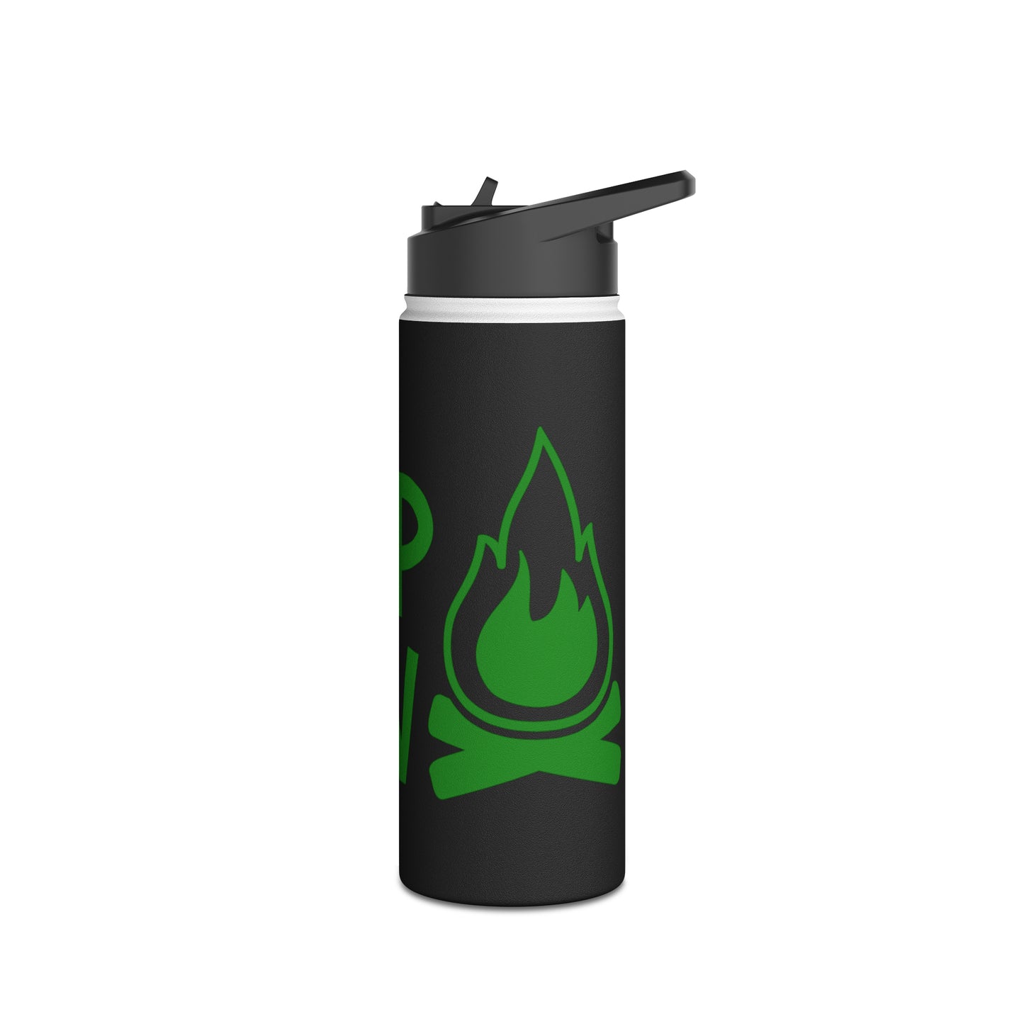 "Camp Crew" Stainless Steel Water Bottle - Green