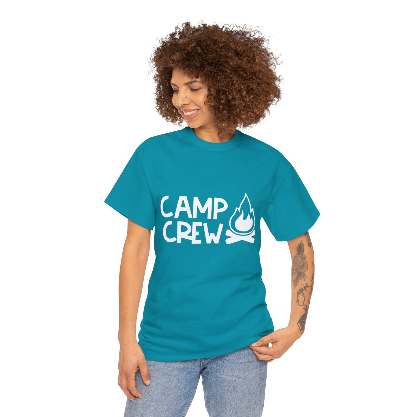 "Camp Crew" Adult Heavy Cotton Tee - White