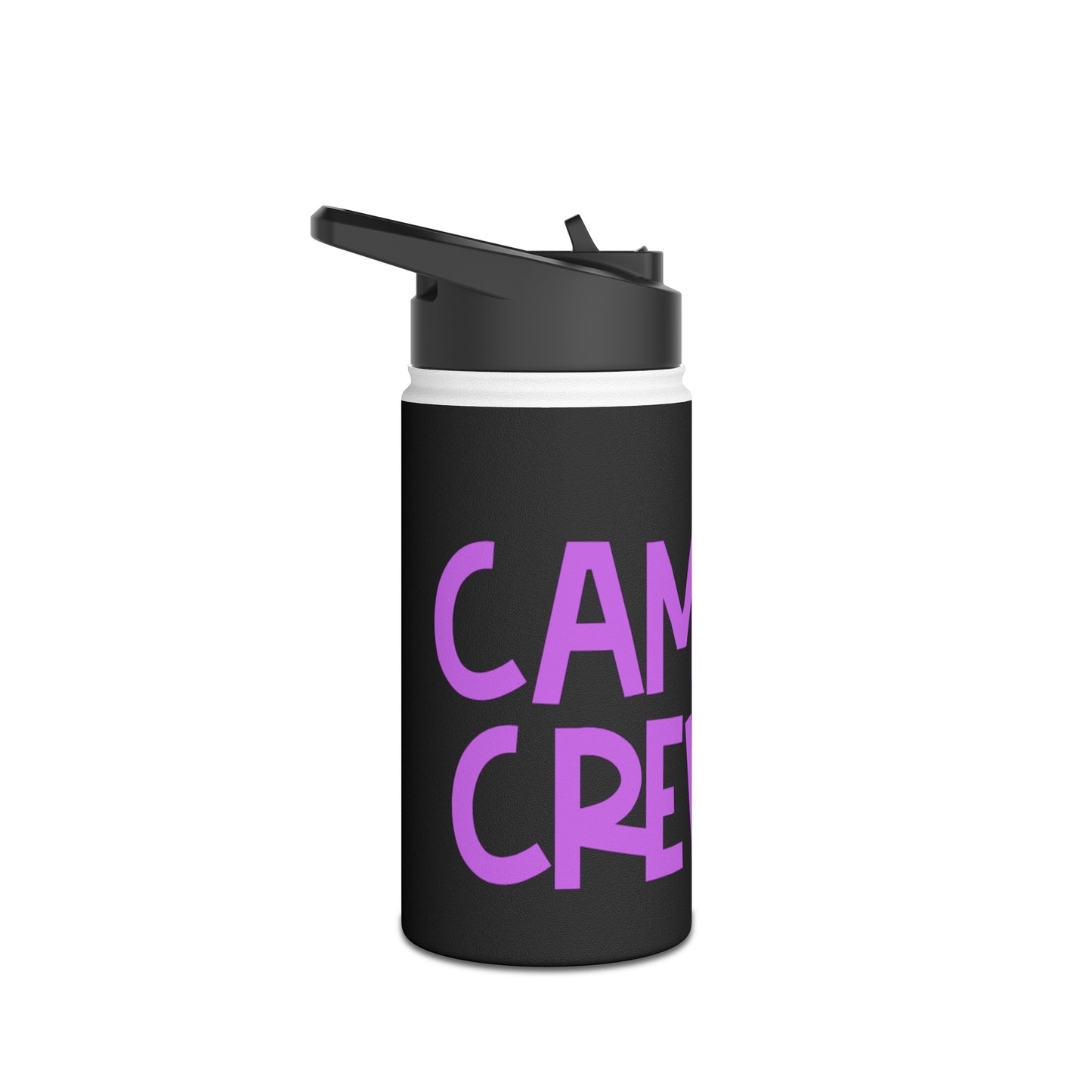 "Camp Crew" Stainless Steel Water Bottle - Purple