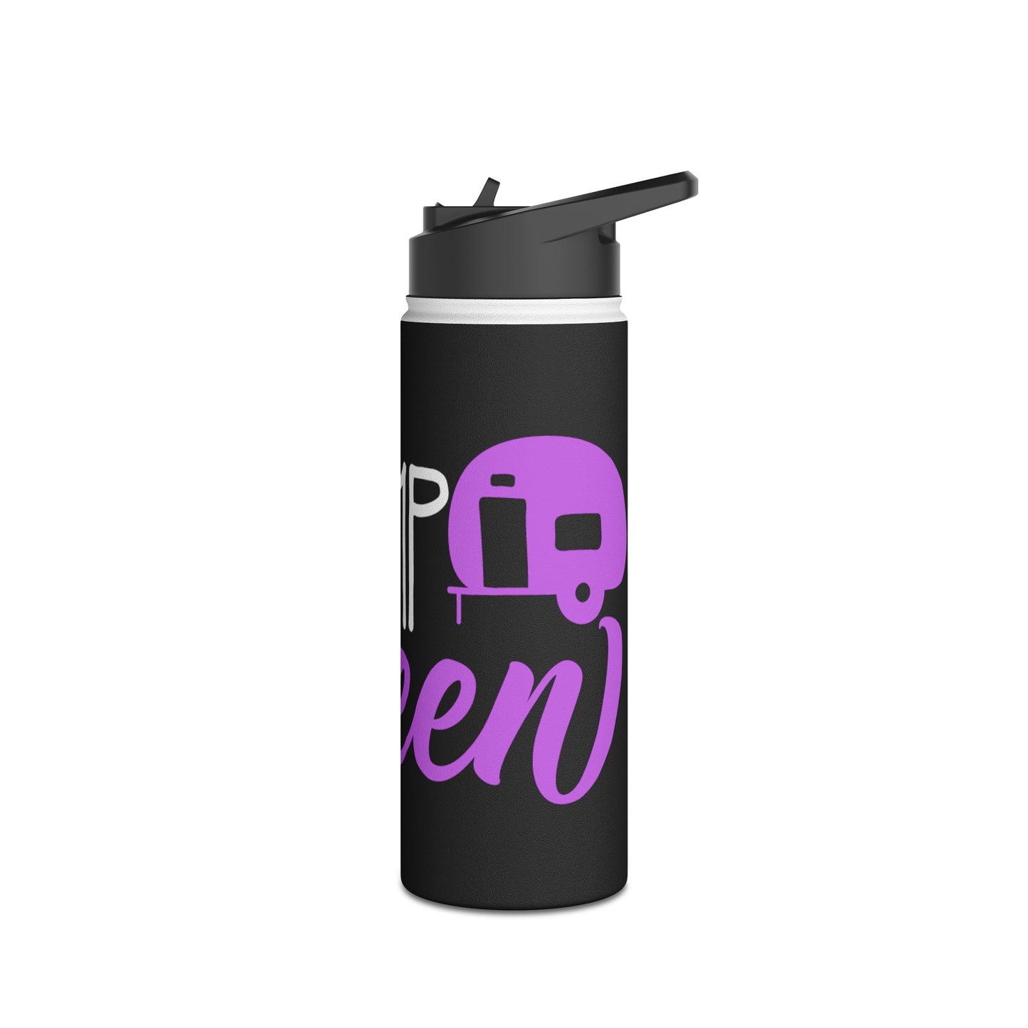 "Camp Queen" Stainless Steel Water Bottle - Purple