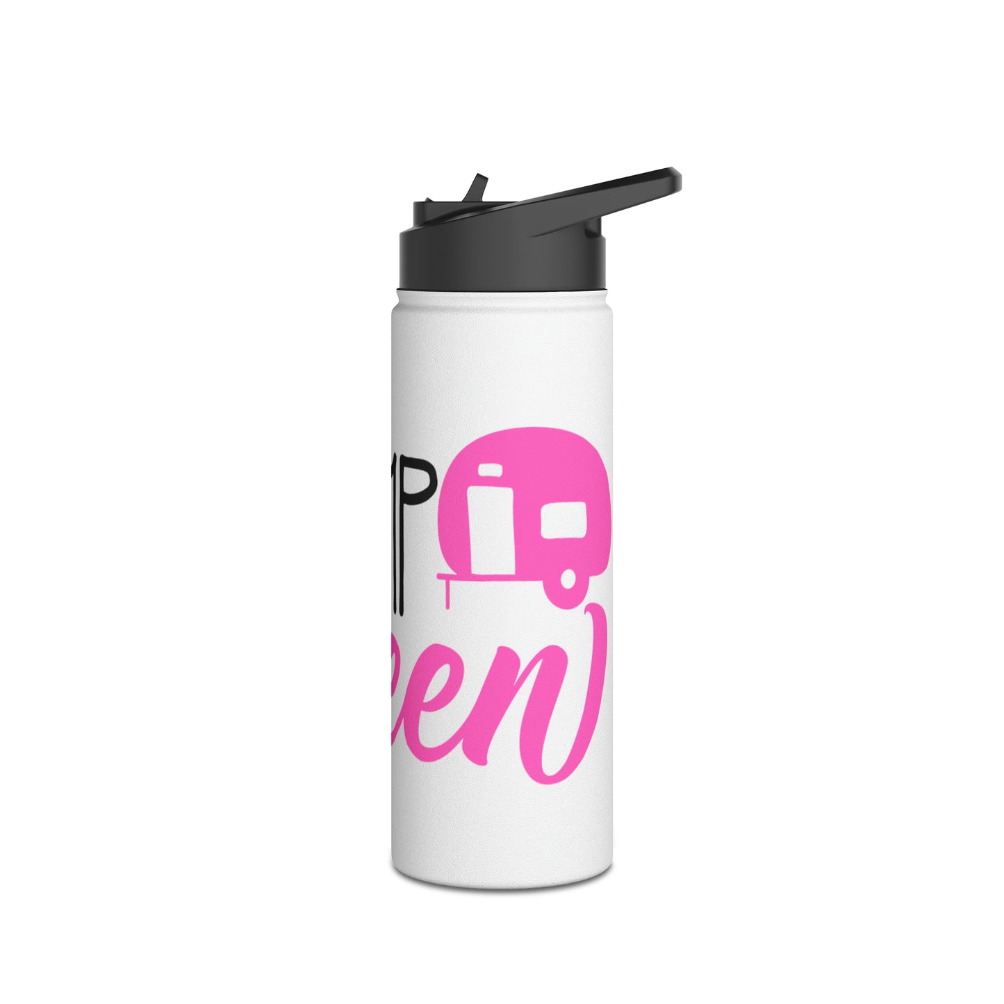 "Camp Queen" Stainless Steel Water Bottle - Pink