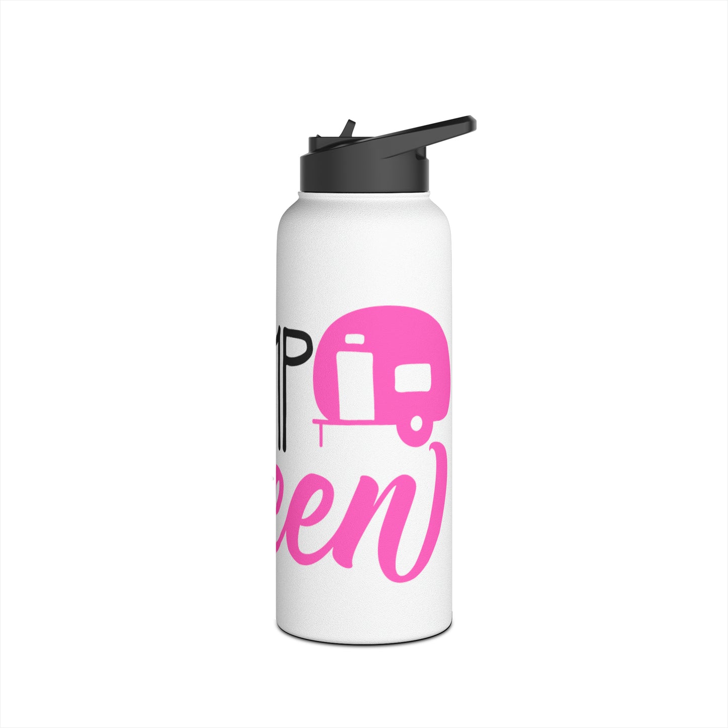 "Camp Queen" Stainless Steel Water Bottle - Pink