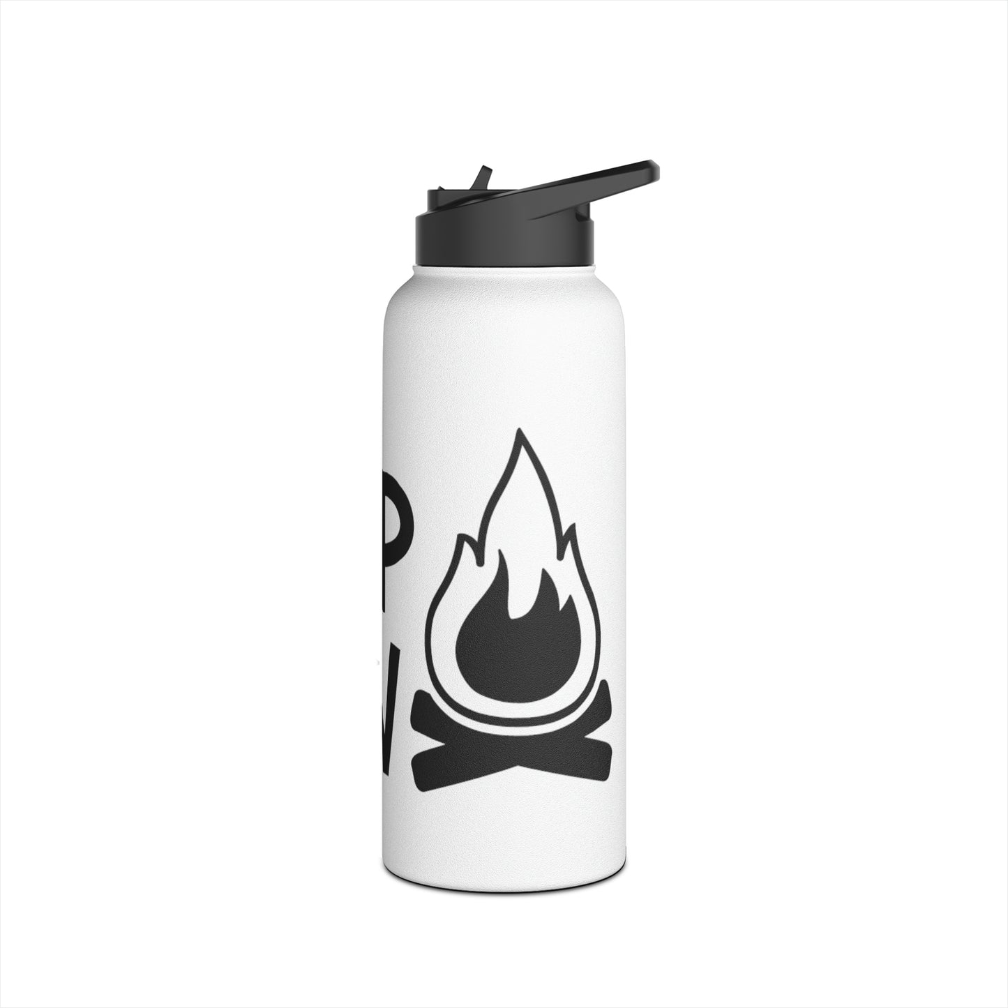 "Camp Crew" Stainless Steel Water Bottle - Black