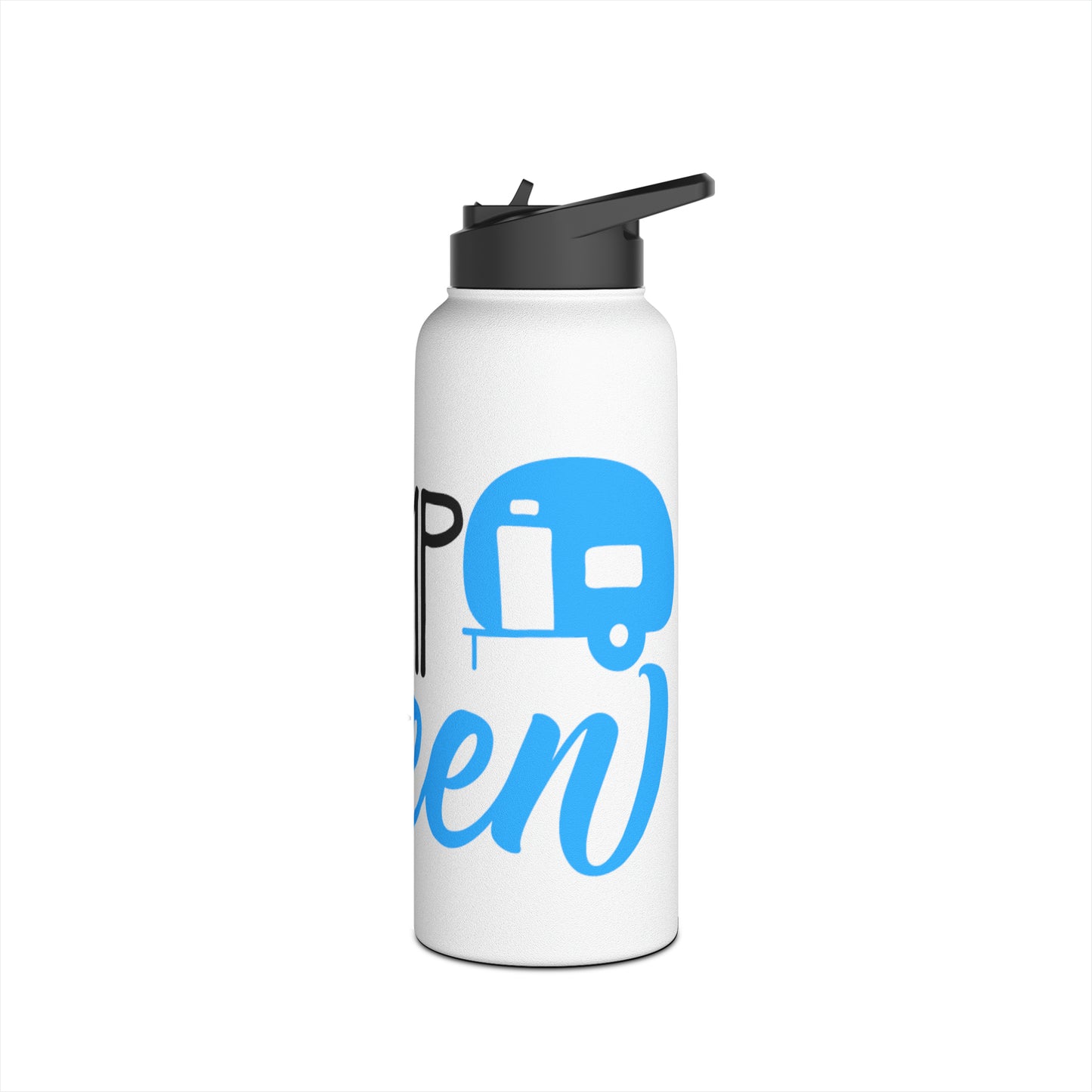 "Camp Queen" Stainless Steel Water Bottle - Blue