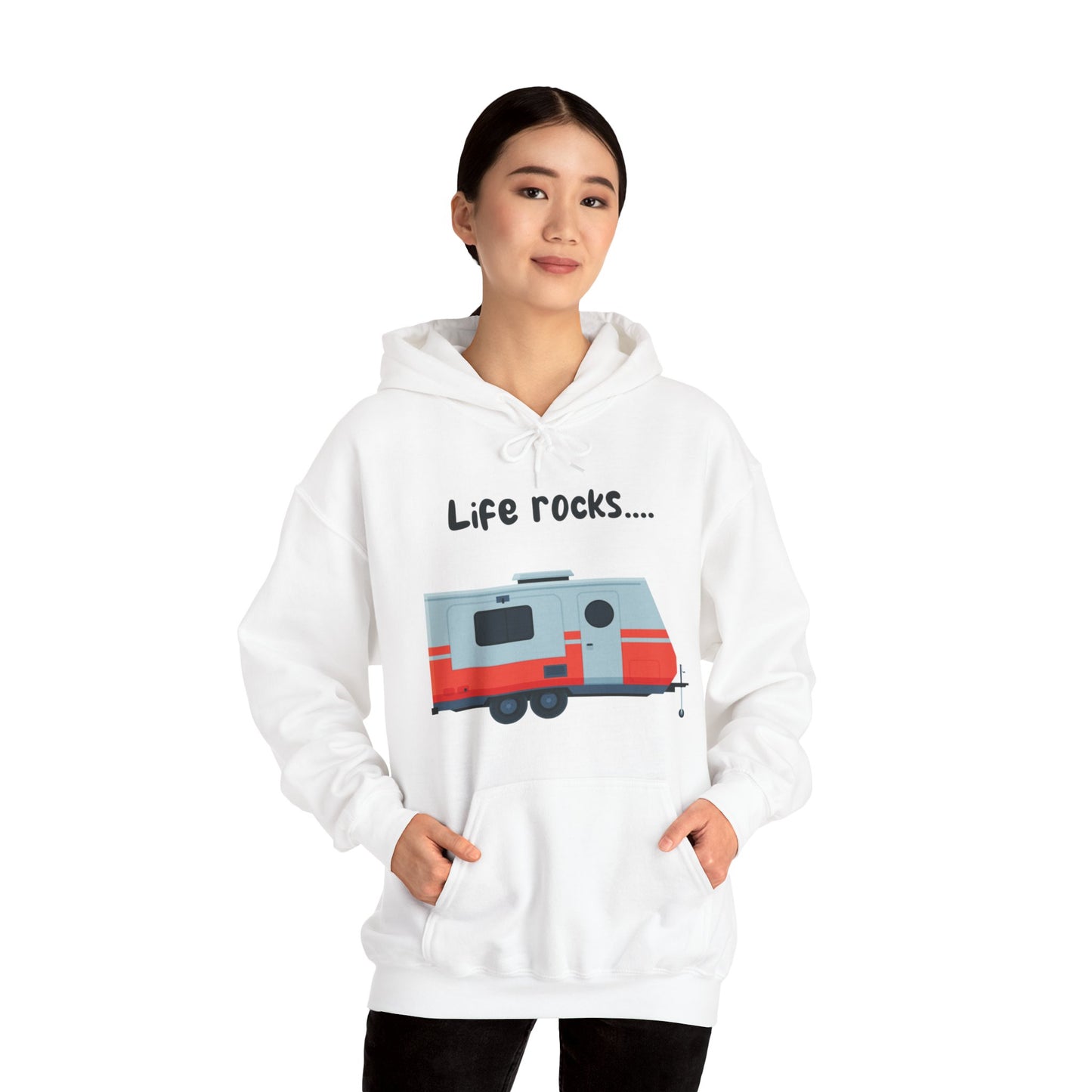 "Life Rocks" 2-Sided Graphic Heavy Blend™ Hooded Sweatshirt