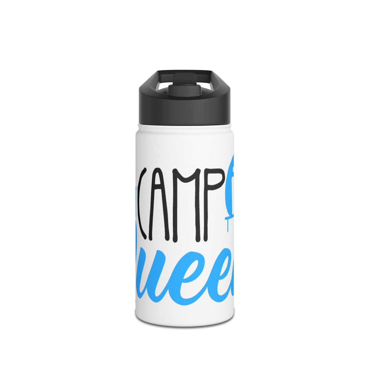 "Camp Queen" Stainless Steel Water Bottle - Blue