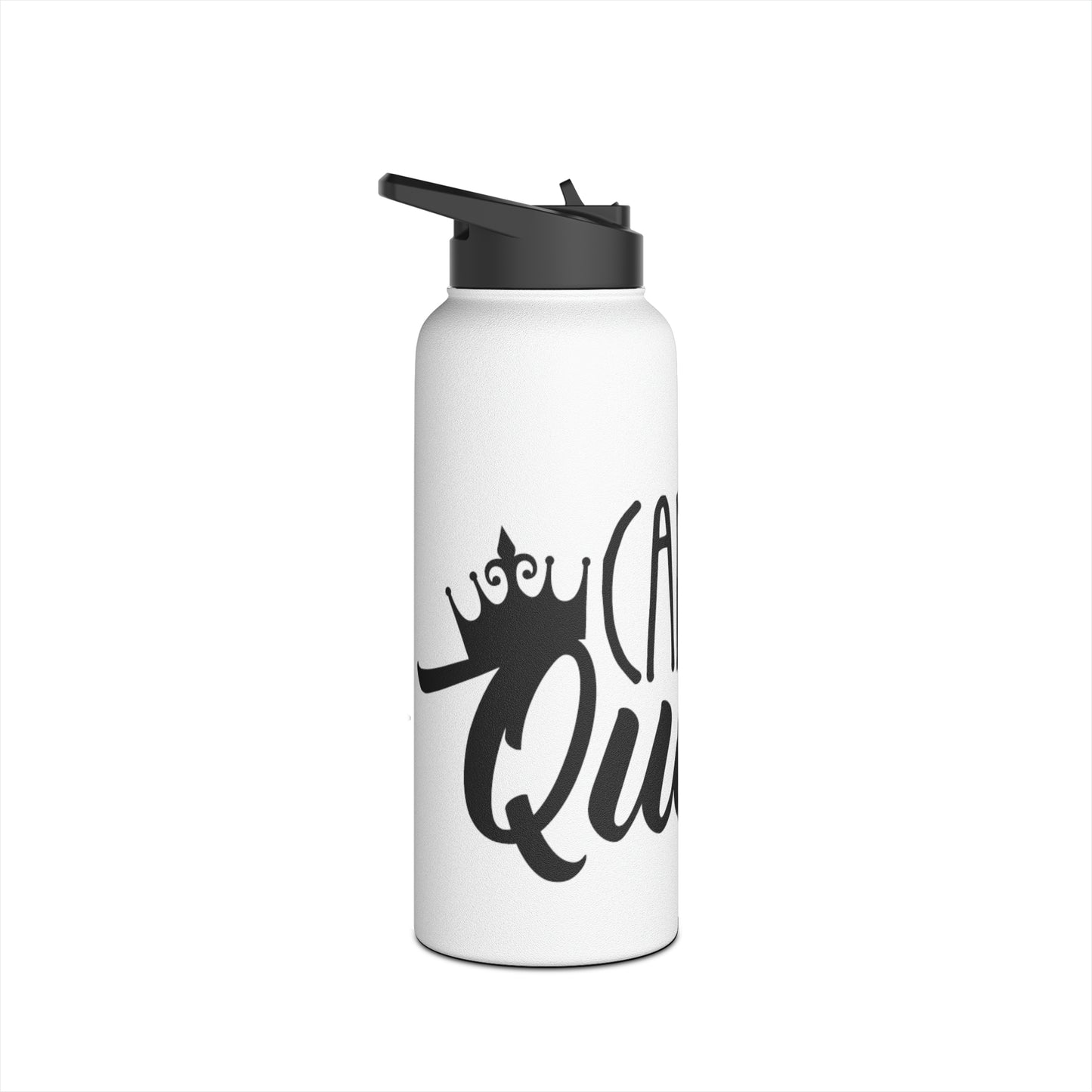 "Camp Queen" Stainless Steel Water Bottle - Black