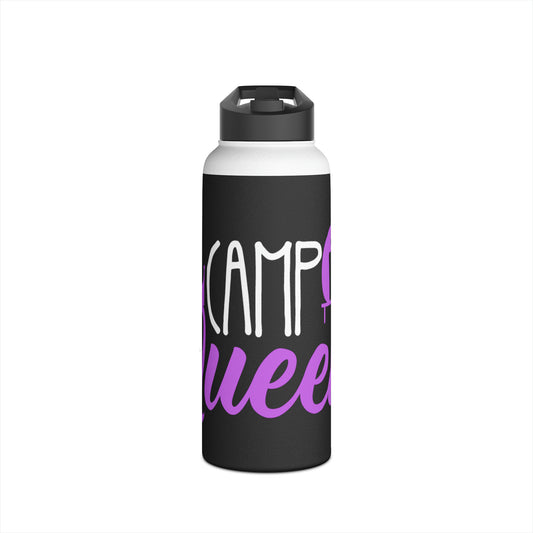 "Camp Queen" Stainless Steel Water Bottle - Purple