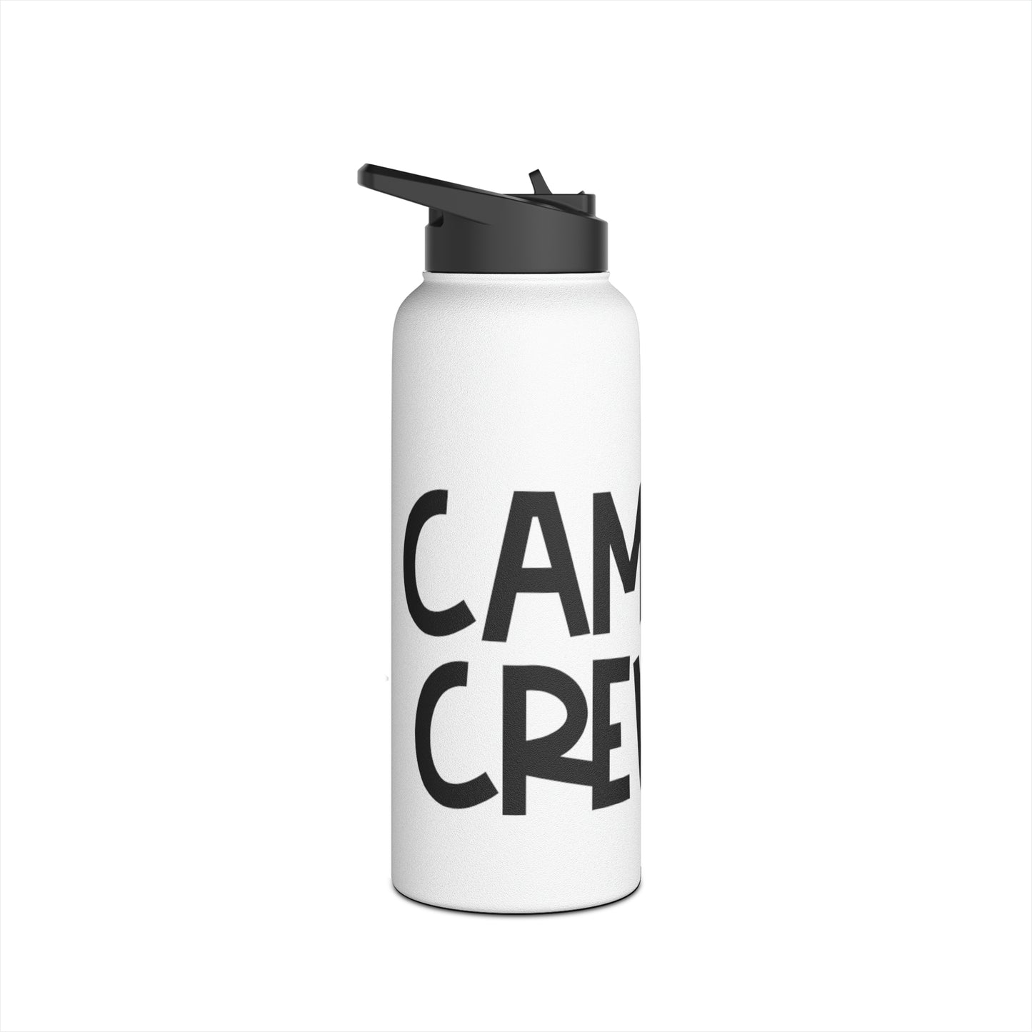 "Camp Crew" Stainless Steel Water Bottle - Black