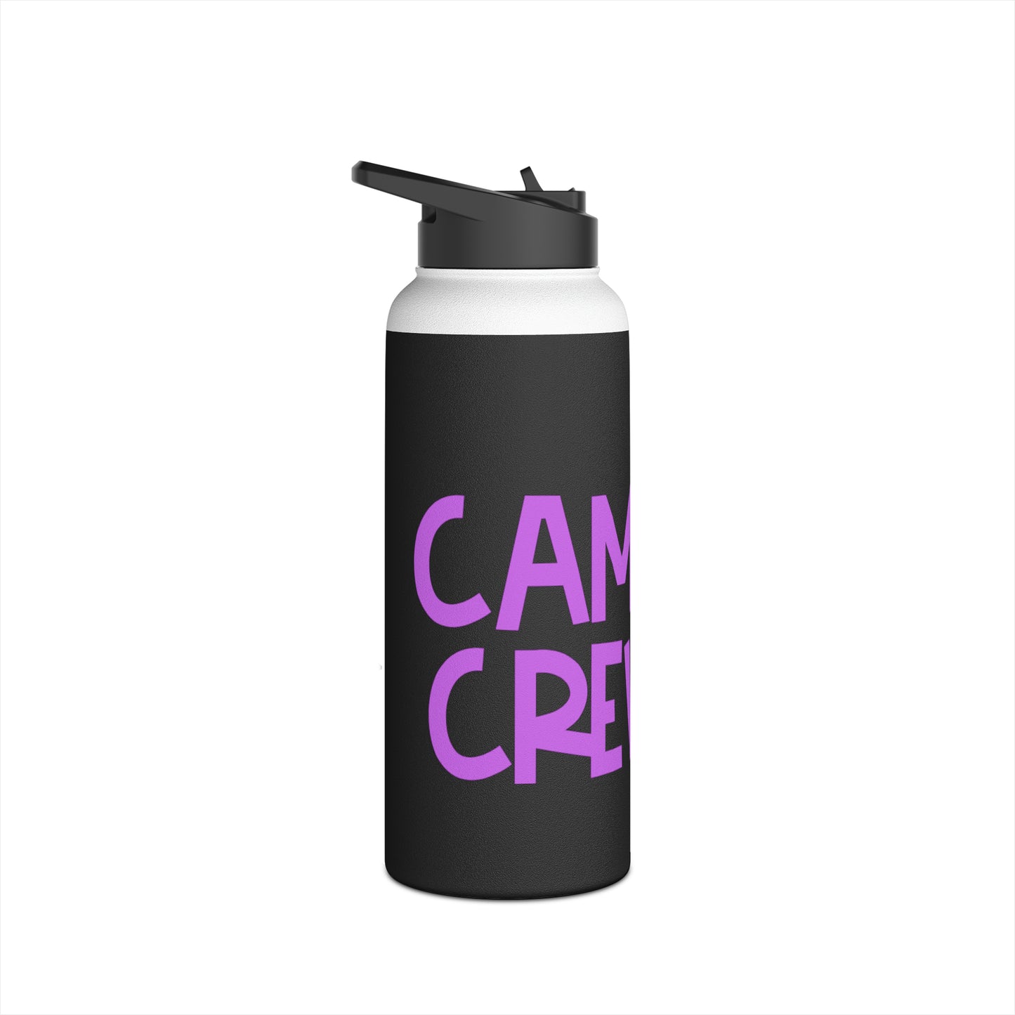 "Camp Crew" Stainless Steel Water Bottle - Purple