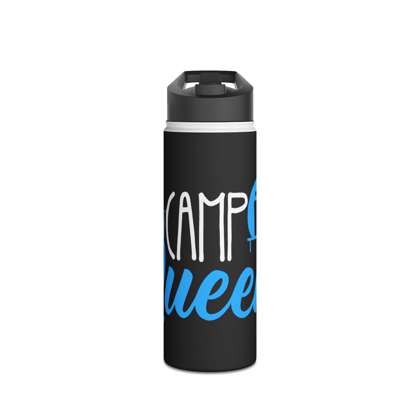 "Camp Queen" Stainless Steel Water Bottle - Blue