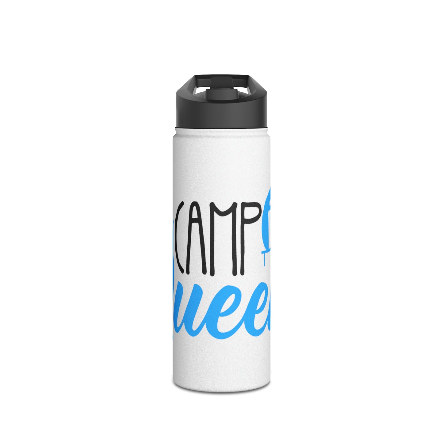 "Camp Queen" Stainless Steel Water Bottle - Blue