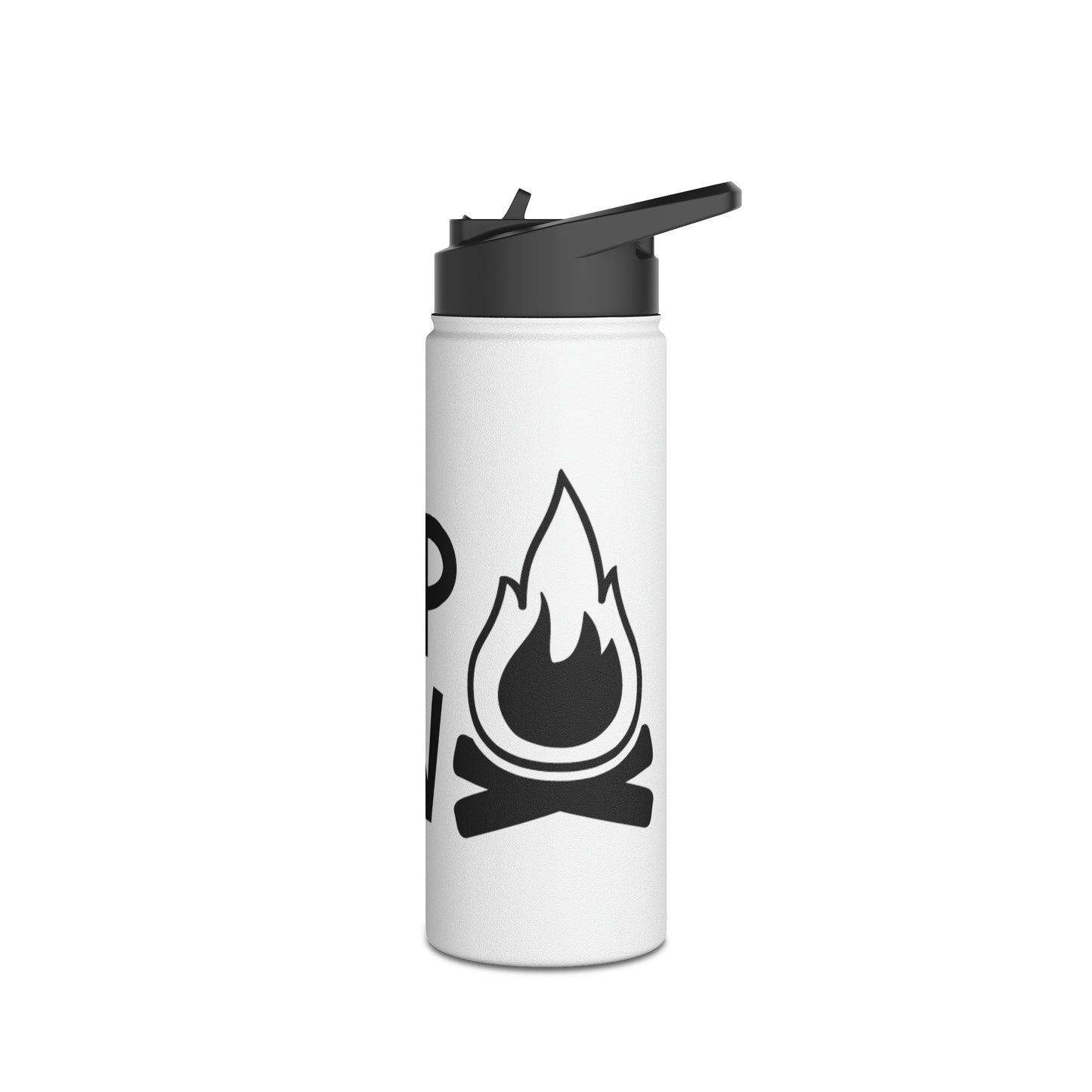 "Camp Crew" Stainless Steel Water Bottle - Black