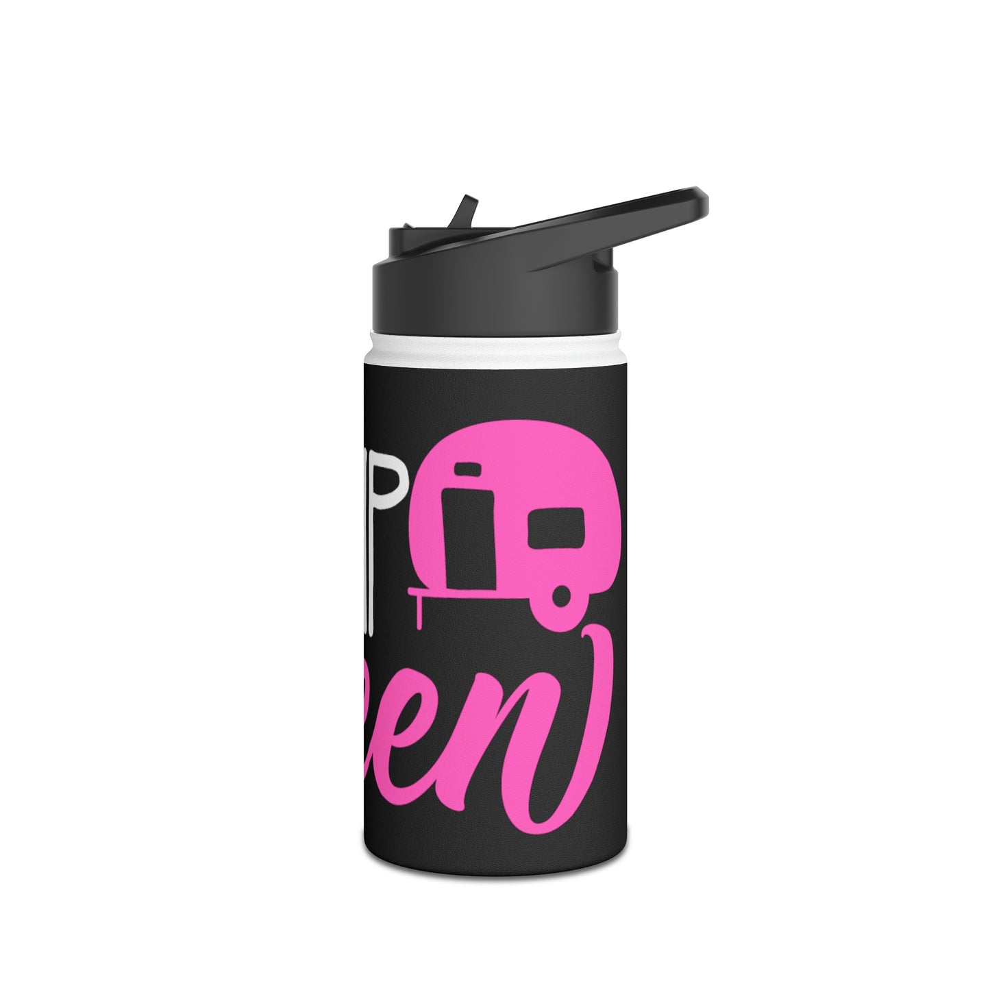 "Camp Queen" Stainless Steel Water Bottle - Pink