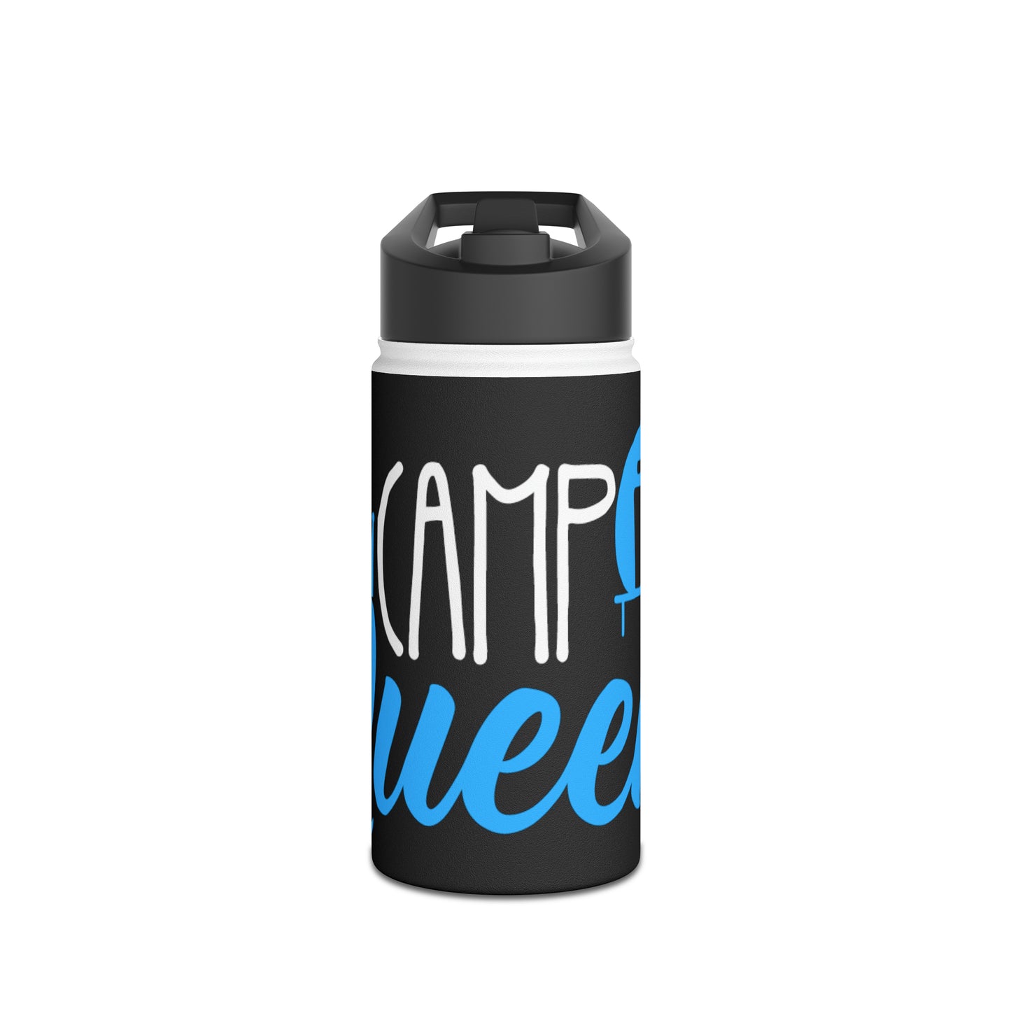 "Camp Queen" Stainless Steel Water Bottle - Blue