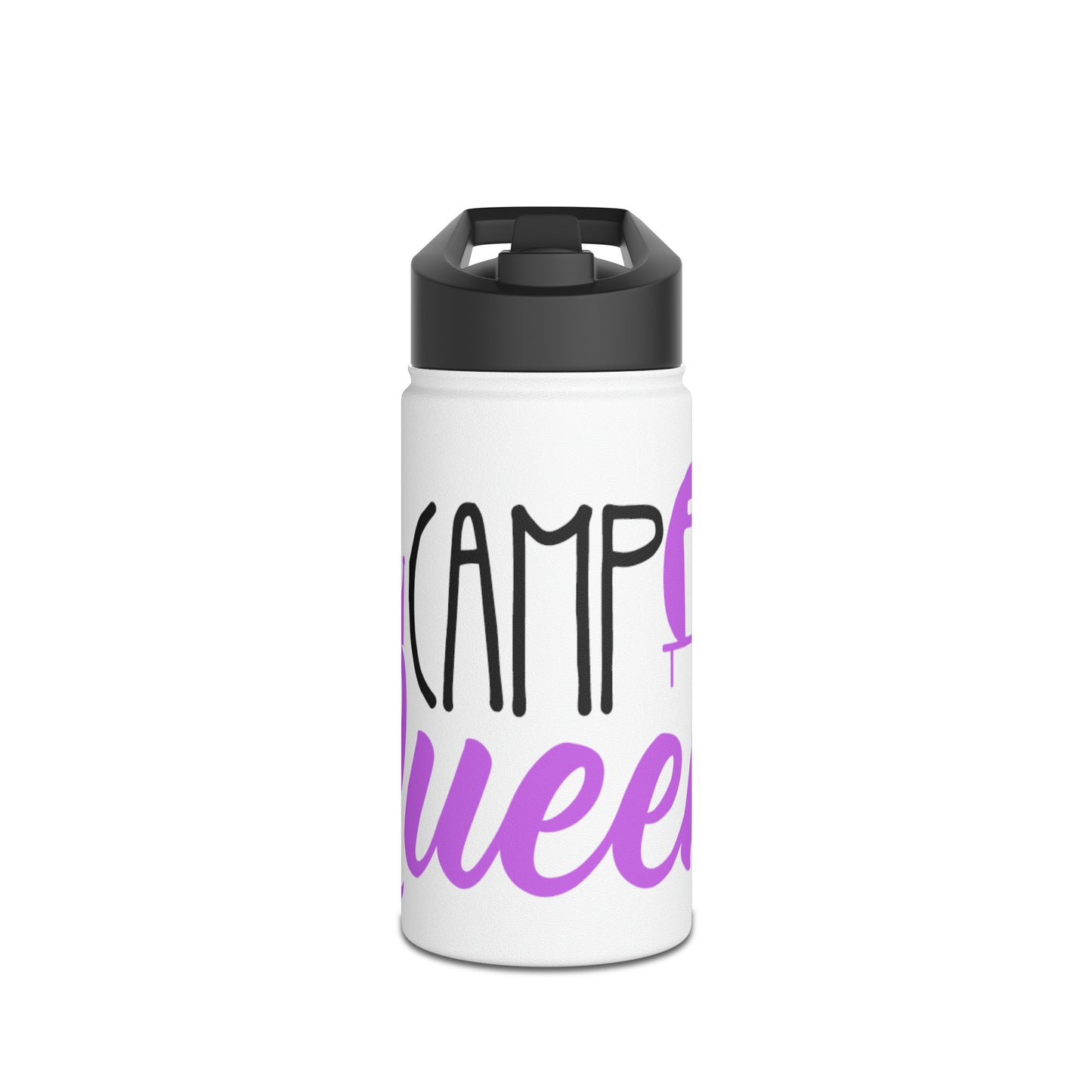 "Camp Queen" Stainless Steel Water Bottle - Purple