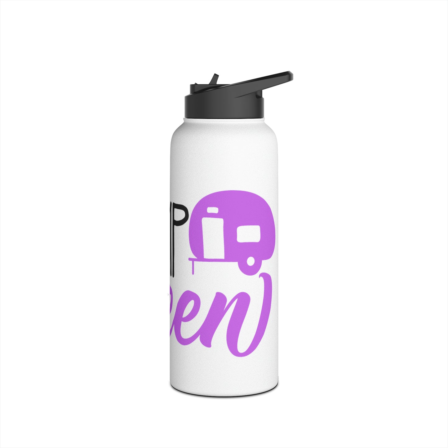 "Camp Queen" Stainless Steel Water Bottle - Purple