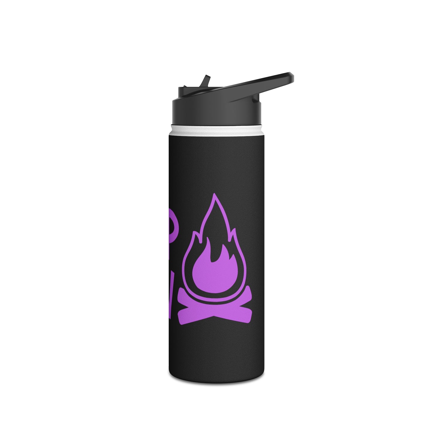 "Camp Crew" Stainless Steel Water Bottle - Purple