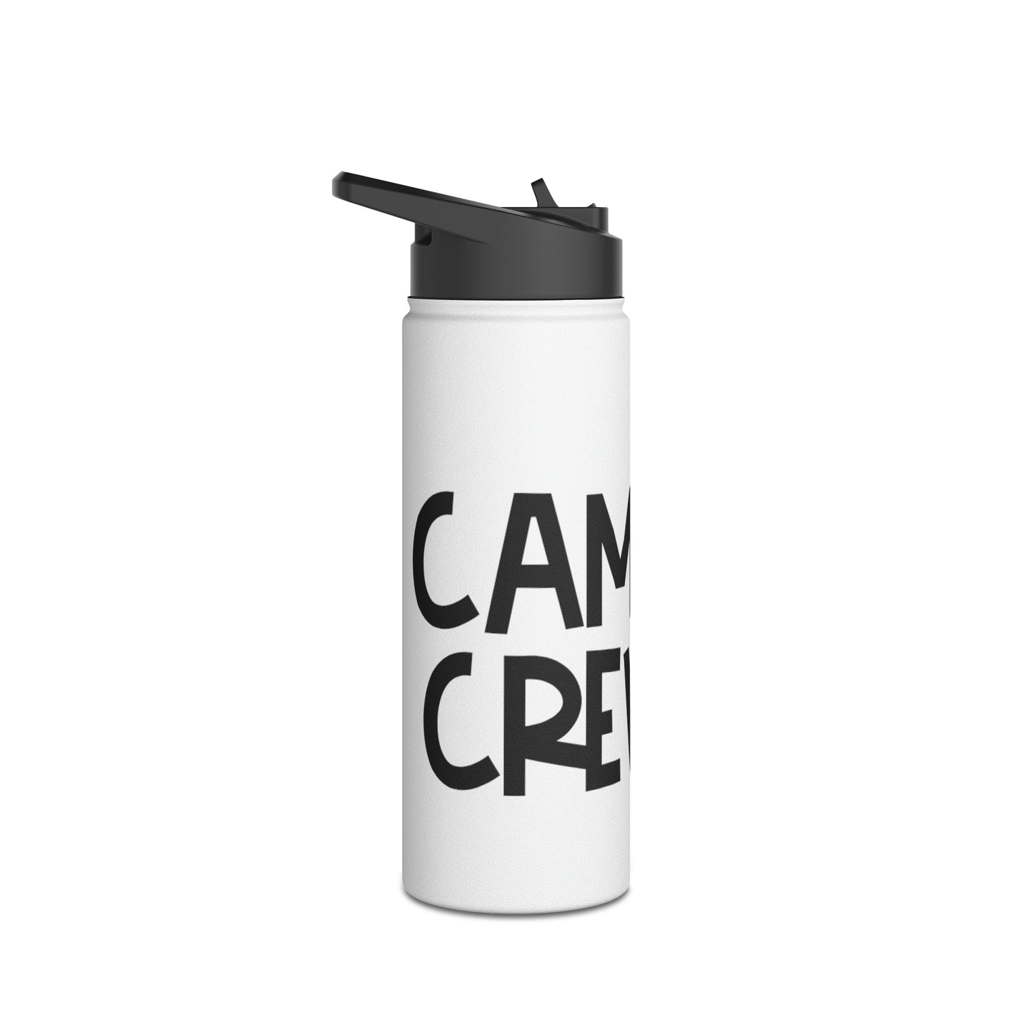 "Camp Crew" Stainless Steel Water Bottle - Black