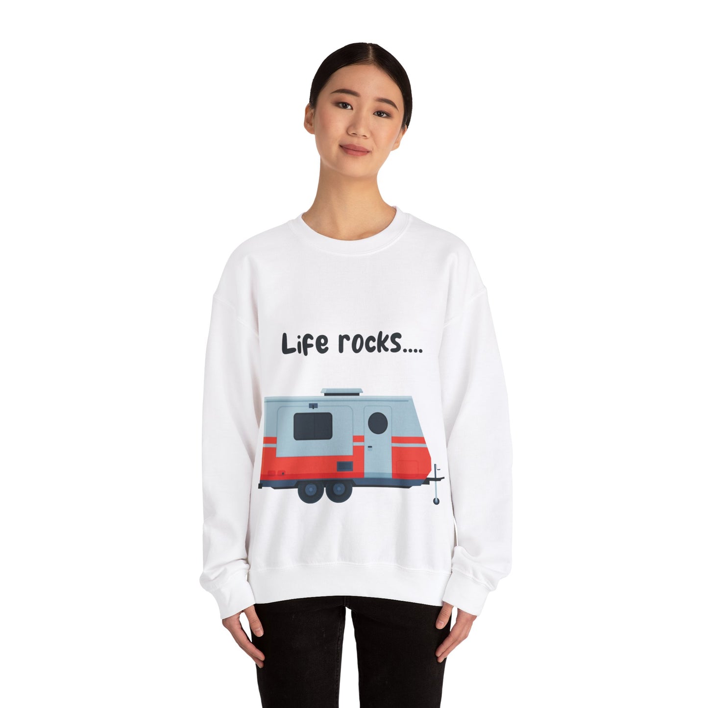"Life Rocks" 2-Sided Graphic Heavy Blend™ Crewneck Sweatshirt