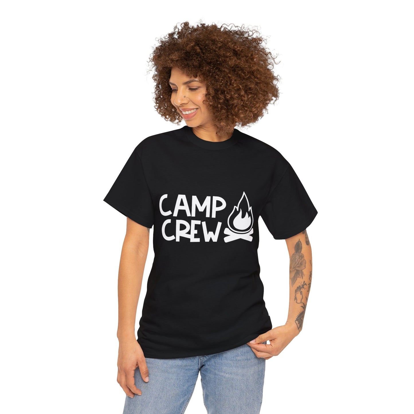 "Camp Crew" Adult Heavy Cotton Tee - White