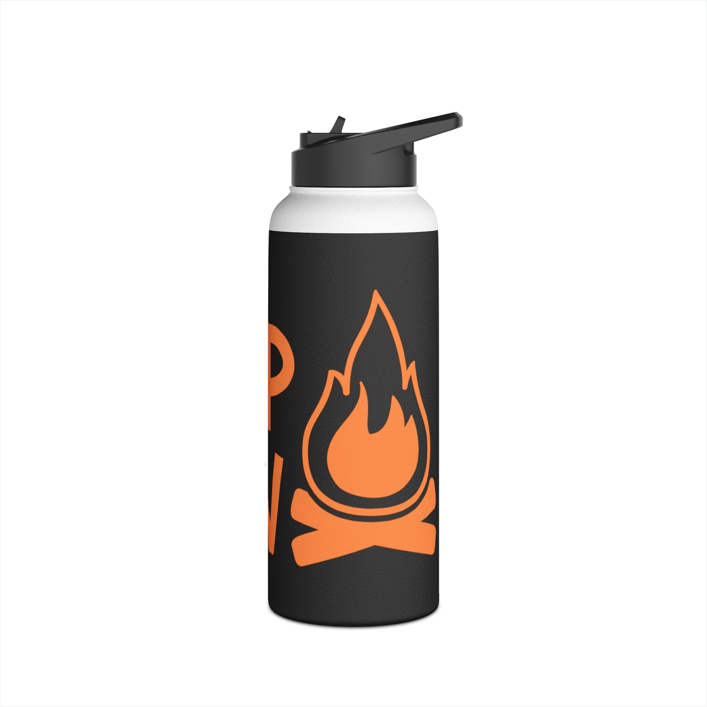 "Camp Crew" Stainless Steel Water Bottle - Orange