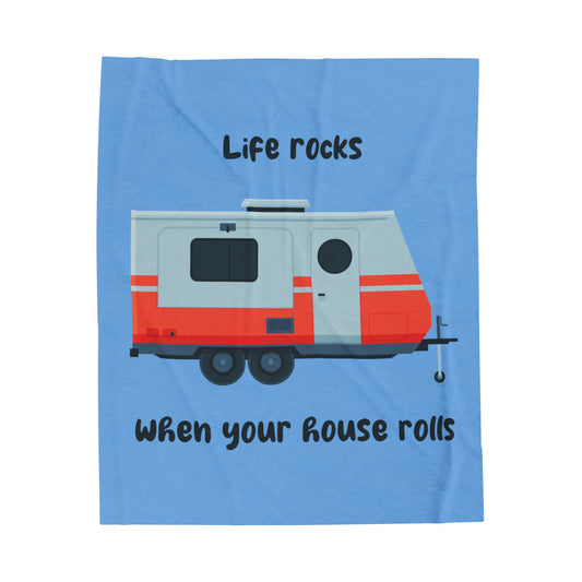 "Life Rocks" Velveteen Plush Blanket