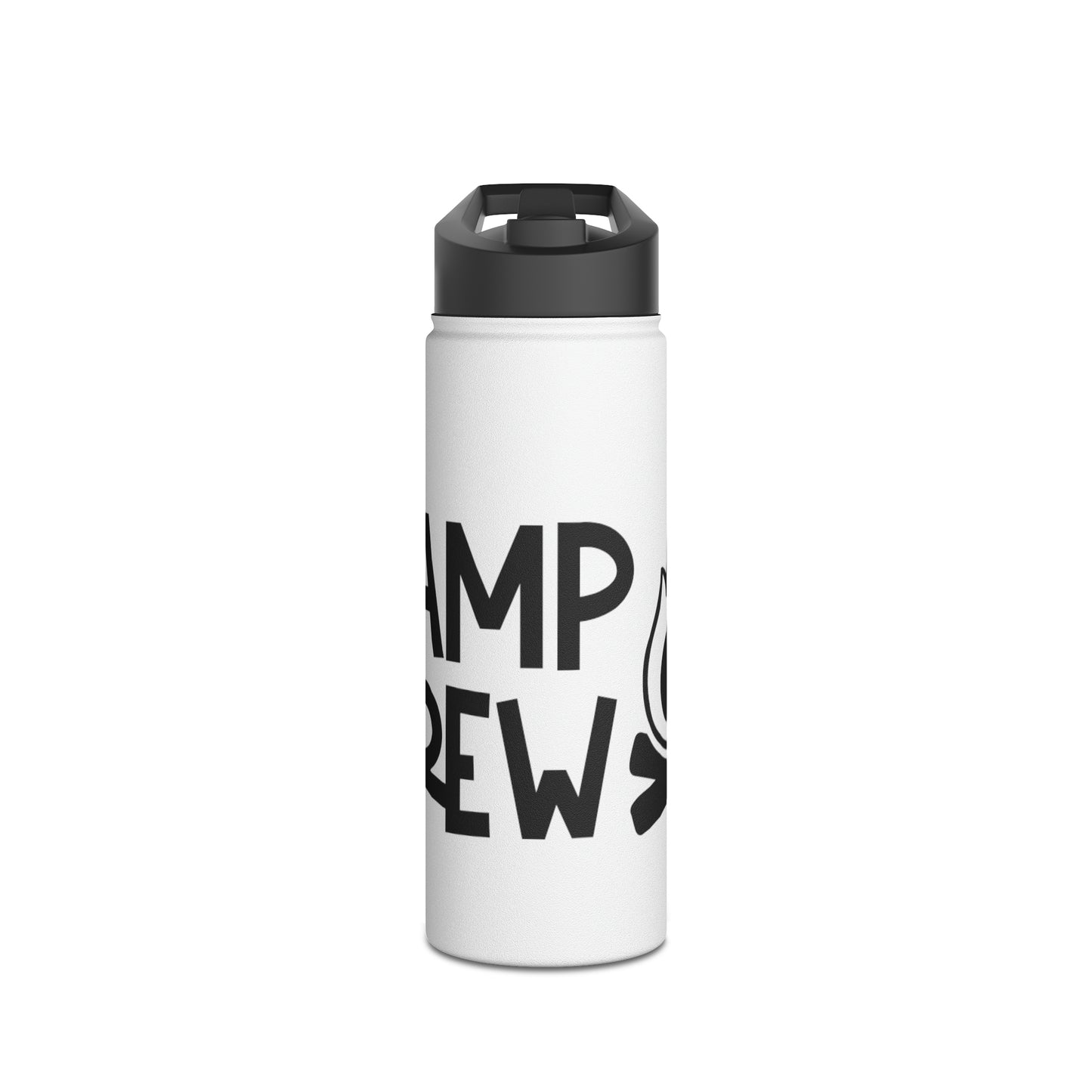 "Camp Crew" Stainless Steel Water Bottle - Black