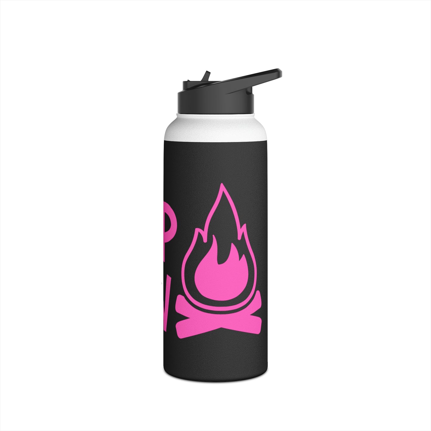 "Camp Crew" Stainless Steel Water Bottle - Pink